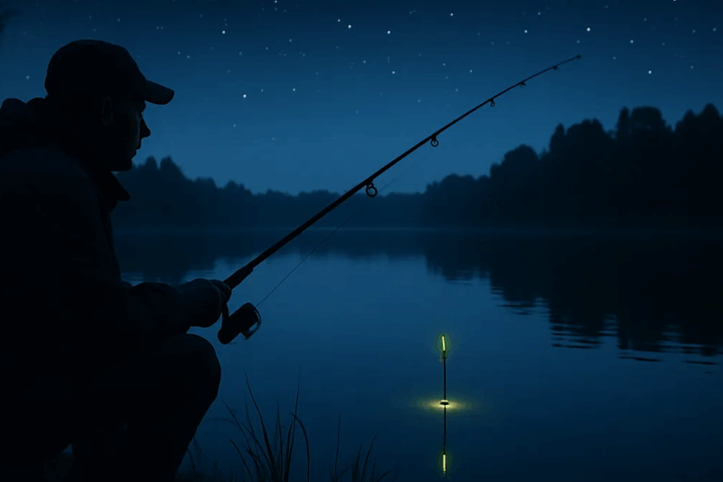 Нічна щукасудак на мілководді безпека, ліхтарі, колір приманок